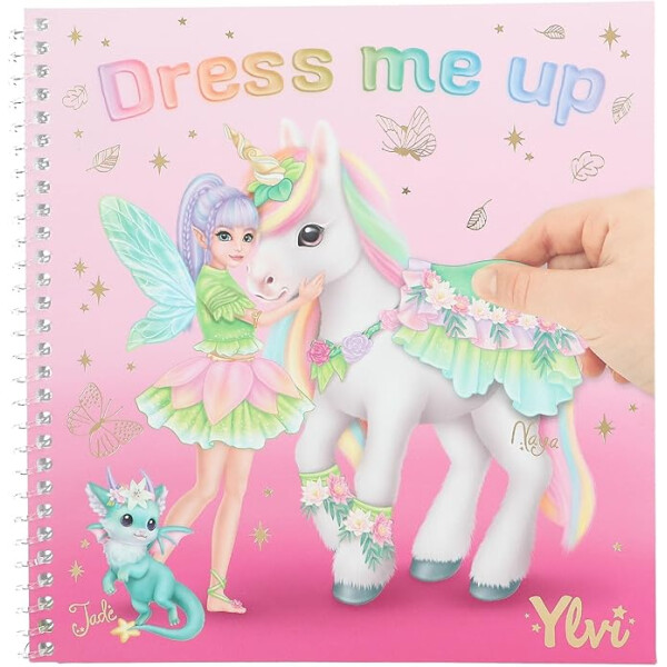 Depesche 13749 Ylvi Dress Me Up - Stickerbuch mit 24 Seiten Einhorn Motive zum Verzieren, inkl. 11 Stickerbogen