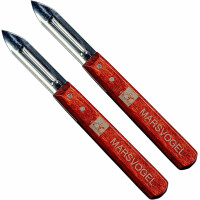 Neustanlo | 2er Pack Kartoffelschälmesser | Kartoffelschäler Sparschäler | 2-schneidig | Holzgriff | ideal zum Schälen von Obst und Gemüse