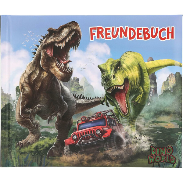 Depesche 13940 Dino World - Freundebuch mit Dinosaurier Motiv, Freundschaftsbuch mit 108 Seiten zum Eintragen und Verzieren