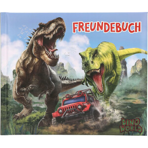 Depesche 13940 Dino World - Freundebuch mit Dinosaurier Motiv, Freundschaftsbuch mit 108 Seiten zum Eintragen und Verzieren