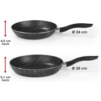 BRATmaxx | Pfannen-Set Marmor-Optik | alle Herdarten inkl. Induktion | spülmaschinengeeignet | Qualität Made in Italy