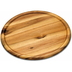 10er SET KESPER 28462 Pizzateller 32 cm aus FSC-zertifiziertem Akazienholz/Holzteller/Pizzaunterlage/Pizza-Holzteller/Holzgeschirr