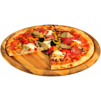 10er SET KESPER 28462 Pizzateller 32 cm aus FSC-zertifiziertem Akazienholz/Holzteller/Pizzaunterlage/Pizza-Holzteller/Holzgeschirr