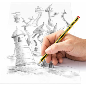 STAEDTLER Noris 120 HB Bleistift Set | 10er Blister + 3 Radierer | Made from Upcycled Wood | rutschfeste Soft-Oberfläche | hohe Bruchfestigkeit | hohe Qualität