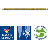 STAEDTLER Noris 120 HB Bleistift Set | 10er Blister + 3 Radierer | Made from Upcycled Wood | rutschfeste Soft-Oberfläche | hohe Bruchfestigkeit | hohe Qualität