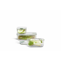 Mepal - Glasbehälter mit deckel Set EasyClip - Meal prep boxen - Geeignet für Mikrowelle, Dampfgarer, Ofen und Gefrierschrank - Luftdicht - Mikrowellengeschirr - 2x 700 plus 1500 ml - Nordic sage