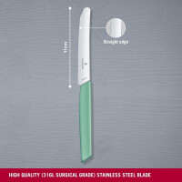 Victorinox Swiss Modern 6er Set Frühstücksmesser | mintgrün | rostfreier Edelstahl | Polypropylen Griff | scharf & spülmaschinenfest | ideales Tafelmesser für Butter, Marmelade, Käse & Brot