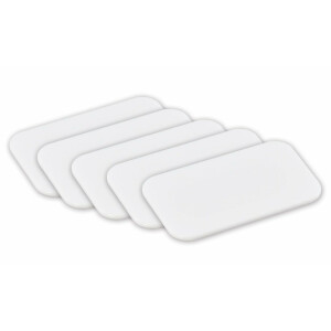 Kesper | 5er Set Schneidebrett, Material: Kunststoff (PE), Maße: 25 x 15 x 0,7 cm, Farbe: Weiß | 30724