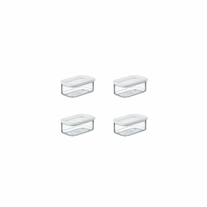 Mepal - Vorratsbehälter Modula 4-teiliges Set - Aufbewahrungsboxen mit Deckel - Küchenorganizer & Vorratsboxen - Stapelbar & Luftdicht - 4x 425 ml - White