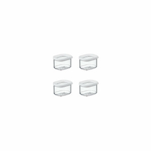 Mepal - Vorratsbehälter Modula 4-teiliges Set - Aufbewahrungsboxen mit Deckel - Küchenorganizer & Vorratsboxen - Stapelbar & Luftdicht - 4x 175 ml - White