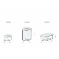 Mepal - Vorratsbehälter Modula 4-teiliges Set - Aufbewahrungsboxen mit Deckel - Küchenorganizer & Vorratsboxen - Stapelbar & Luftdicht - 4x 175 ml - White