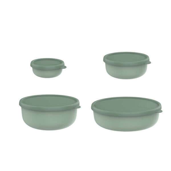 Mepal - Mikrowellengeschir set 4 teilig Lumina - Frischhaltedosen mit Deckel für Kühlschrank, Gefrierschrank, Dampfgarer & Mikrowelle - - Aufbewahrungsbox - 4.5 l - Nordic sage