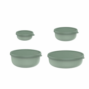 Mepal - Mikrowellengeschir set 4 teilig Lumina - Frischhaltedosen mit Deckel für Kühlschrank, Gefrierschrank, Dampfgarer & Mikrowelle - - Aufbewahrungsbox - 4.5 l - Nordic sage