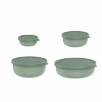 Mepal - Mikrowellengeschir set 4 teilig Lumina - Frischhaltedosen mit Deckel für Kühlschrank, Gefrierschrank, Dampfgarer & Mikrowelle - - Aufbewahrungsbox - 4.5 l - Nordic sage