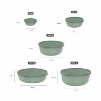 Mepal - Mikrowellengeschir set 5 teilig Lumina - Frischhaltedosen mit Deckel für Kühlschrank, Gefrierschrank, Dampfgarer & Mikrowelle - - Aufbewahrungsbox - 7.5 l - Nordic sage