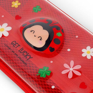 Legami - Wonderwow Federmäppchen, Ladybug Thema, 2 Fächer und Stifthalter, Innenfach mit Netzstoff, Reißverschluss, 23 x 11 x 5 cm