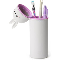 LEGAMI Set mit 7 radierbaren Gelstiften + 2-in-1-Federmäppchen - mit thermosensibler Löschtinte, Tintenfarben und Schaftdesigns, 0,7 mm Spitze, Set 2 (Hasen)