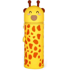 LEGAMI Set mit 7 radierbaren Gelstiften + 2-in-1-Federmäppchen - mit thermoempfindlicher Löschtinte, Tintenfarben und Schaftdesigns, 0,7 mm Spitze, Set 2 (Giraffe)