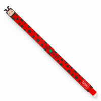 Legami - Radierbarer Gelschreiber, Kugel am Ende zum Entfernen von roter Tinte, wärmeempfindlich, Durchmesser der Spitze 0,7 mm - Thema Ladybug