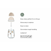 Mepal - Strohhalmbecher Mio Little Dutch - Kleinkind Strohhalm Becher ab 9 Monaten - Auslaufsichere Trinkflasche für Kleinkinder - Spülmaschinengeeignet & BPA frei - 300 ml - Forest Friends