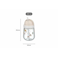 Mepal - Strohhalmbecher Mio Little Dutch - Kleinkind Strohhalm Becher ab 9 Monaten - Auslaufsichere Trinkflasche für Kleinkinder - Spülmaschinengeeignet & BPA frei - 300 ml - Forest Friends