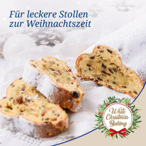 Dr. Oetker Christstollen Backform Stollenbackform White Christmas Baking Stollenform mit Antihaftbeschichtung und winterlichem Design ca. 31 x 15 x 7 cm & 1550 ml