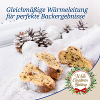 Dr. Oetker Christstollen Backform Stollenbackform White Christmas Baking Stollenform mit Antihaftbeschichtung und winterlichem Design ca. 31 x 15 x 7 cm & 1550 ml