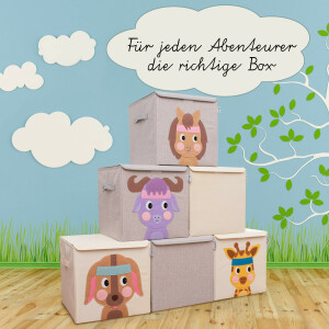 LIFENEY Aufbewahrungsbox mit Deckel und Koala I Spielzeugbox mit Tiermotiv passend für Würfelregale I Ordnungsbox für das Kinderzimmer I Aufbewahrungskorb Kinder