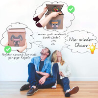 LIFENEY Aufbewahrungsbox mit Deckel und Elefant I Spielzeugbox mit Tiermotiv passend für Würfelregale I Ordnungsbox für das Kinderzimmer I Aufbewahrungskorb Kinder
