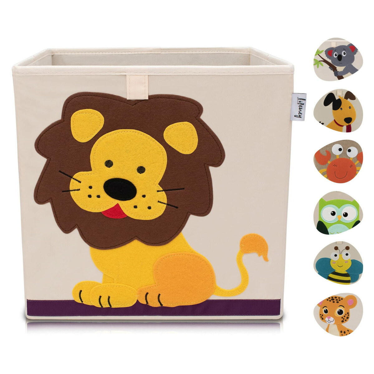 LIFENEY Aufbewahrungsbox Kinder mit Löwe Motiv I Spielz