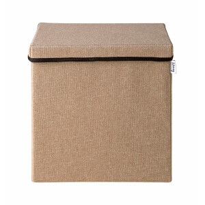 LIFENEY Aufbewahrungsbox mit Deckel in Braun I Faltbare Spielzeugbox passend für Würfelregale I Ordnungsbox für das Kinderzimmer I Aufbewahrungskorb Kinder