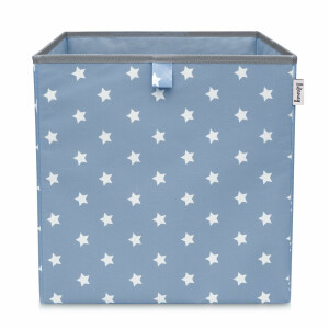 LIFENEY Aufbewahrungsbox mit Sternenmotiv in Türkis, Spielzeugbox mit Sternen passend für Würfelregale, Ordnungsbox für das Kinderzimmer, Aufbewahrungskorb als Accessoire für Zuhause | 33x33x33 cm