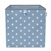 LIFENEY Aufbewahrungsbox mit Sternenmotiv in Türkis, Spielzeugbox mit Sternen passend für Würfelregale, Ordnungsbox für das Kinderzimmer, Aufbewahrungskorb als Accessoire für Zuhause | 33x33x33 cm