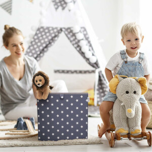 LIFENEY Aufbewahrungsbox einfarbig Rosa I Spielzeugbox passend für Würfelregale I Ordnungsbox für das Kinderzimmer I Aufbewahrungskorb als Accessoire für dein Zuhause | 33x33x33 cm