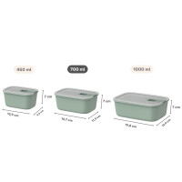 Mepal - Frischhaltdosen EasyClip - Schüssel mit Deckel & Schiebeverschluss - Geeignet für Mikrowelle, Dampfgarer, Kühl- und Gefrierschrank - Luftdicht & auslaufsicher - 700 ml - Nordic white