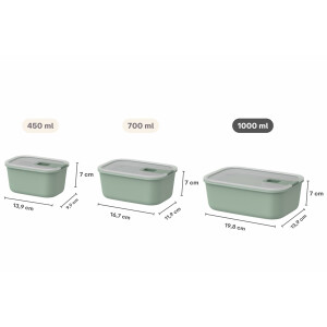 Mepal - Frischhaltdosen EasyClip - Schüssel mit Deckel und Schiebeverschluss - Geeignet für Mikrowelle, Dampfgarer, Kühl- und Gefrierschrank - Luftdicht und auslaufsicher - 1 l - Nordic black
