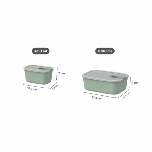 Mepal - Frischhaltdosen set 3-teilig EasyClip - Schüssel mit Deckel und Schiebeverschluss - Geeignet für Mikrowelle, Dampfgarer, Kühl- und Gefrierschrank - Luftdicht - 2x 450 + 1000 ml - Nordic white