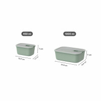 Mepal - Frischhaltdosen set 3-teilig EasyClip - Schüssel mit Deckel und Schiebeverschluss - Geeignet für Mikrowelle, Dampfgarer, Kühl- und Gefrierschrank - Luftdicht - 2x 450 + 1000 ml - Nordic white