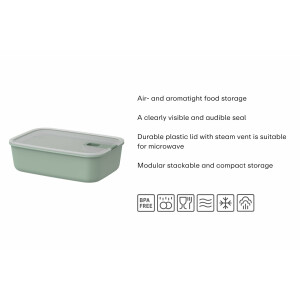 Mepal - Frischhaltdosen set 3-teilig EasyClip - Schüssel mit Deckel und Schiebeverschluss - Geeignet für Mikrowelle, Dampfgarer, Kühl- und Gefrierschrank - Luftdicht - 2x 700 + 1500 ml - Nordic white