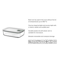 Mepal - Glasbehälter mit deckel Set EasyClip - Schüssel mit Deckel und Schiebeverschluss - Meal prep boxen - Geeignet für Mikrowelle, Dampfgarer und Ofen - Luftdicht - 2x 700 + 1500 ml - Nordic sage