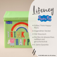 LIFENEY meets Peppa Wutz Aufbewahrungsbox mit Deckel für Kinder - Box mit Peppa Pig Motiv zur Aufbewahrung von Spielzeug - 33 x 33 x 33 cm passend für klassische Würfelregale