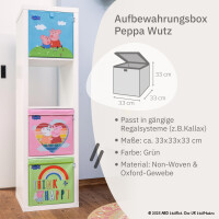 LIFENEY meets Peppa Wutz Aufbewahrungsbox mit Deckel für Kinder - Box mit Peppa Pig Motiv zur Aufbewahrung von Spielzeug - 33 x 33 x 33 cm passend für klassische Würfelregale
