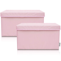 LIFENEY 2-Set Aufbewahrungsbox Kinder (37x25x21cm) I Aufbewahrungskorb für Kinderzimmer und Wohnbereich I Kinder Aufbewahrungskiste (Rosa)