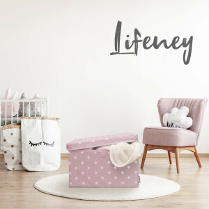 LIFENEY 2-Set Aufbewahrungsbox Kinder (37x25x21cm) I Aufbewahrungskorb für Kinderzimmer und Wohnbereich I Kinder Aufbewahrungskiste (Hellgrau Punkte)