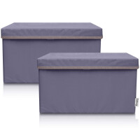 LIFENEY 2-Set Aufbewahrungsbox Kinder (37x25x21cm) I Aufbewahrungskorb für Kinderzimmer und Wohnbereich I Kinder Aufbewahrungskiste (Anthrazit)