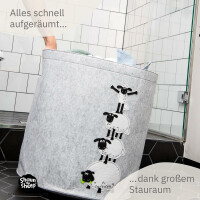 Lifeney meets "Shaun das Schaf" Aufbewahrungskorb zusammenfaltbar für Kinder - Korb zum Verstauen von Spielzeug oder als Wäschekorb - ca. 43,5 x 46 cm