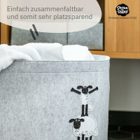 Lifeney meets "Shaun das Schaf" Aufbewahrungskorb zusammenfaltbar für Kinder - Korb zum Verstauen von Spielzeug oder als Wäschekorb - ca. 43,5 x 46 cm