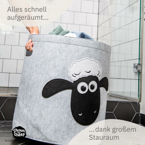 Lifeney meets "Shaun das Schaf" Aufbewahrungskorb zusammenfaltbar für Kinder - ca. 43,5 x 46 cm