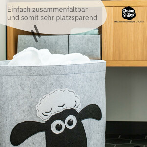 Lifeney meets "Shaun das Schaf" Aufbewahrungskorb zusammenfaltbar für Kinder - ca. 43,5 x 46 cm
