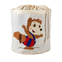 Lifeney meets "Bobo Siebenschläfer" Wäschekorb zusammenfaltbar für Kinder - Box mit verschließbarem Kordelzug zum Verstauen von Spielzeug - ca. 43,5 x 46 cm